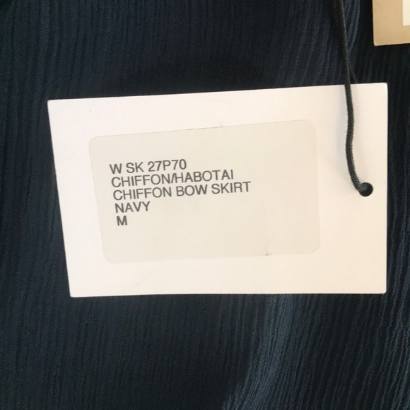 Peter Jensen chiffon bow pleated navy blue skirt - Picture 7 of 8